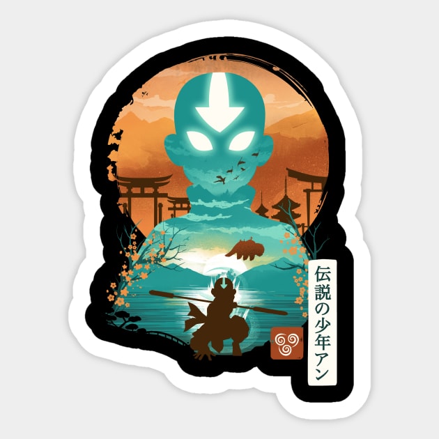 Ukiyo E Airbender Sticker by DANDINGEROZZ